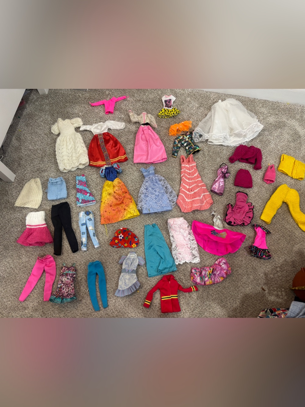 Lot of vintage Barbie clothes handmade crochet Barbie dresses